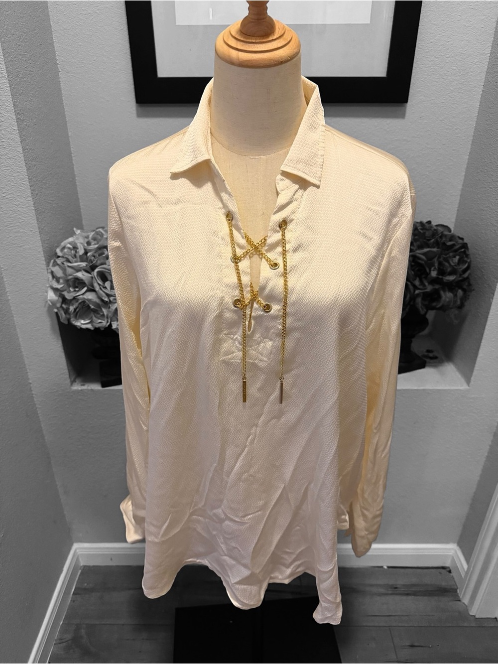 Gently worn Michael Kors blouse with gold accents